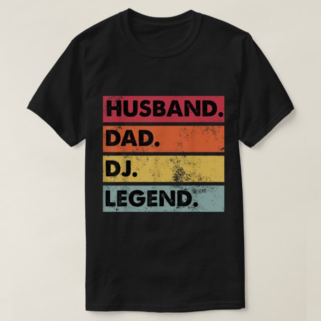 T-shirt Mari Papa DJ Legend DJ DJ DJ Disque Jockey Musique (Design devant)