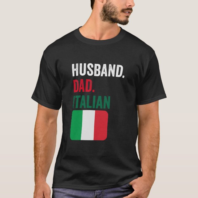 T-shirt Mari Papa Italien Italie Drapeau Design cadeau pou (Devant)