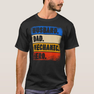 T-shirt Mari Papa Mécanicien Héros Fête des Pères Mécanici