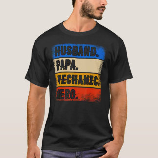 T-shirt Mari Papa Mécanique Héros Fête des pères Mécanique