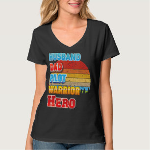 T-shirt Mari papa pilote guerrier héros héros de guerrier