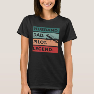 T-shirt Mari Papa Pilote Légende Aviation Aviateur
