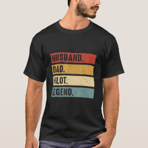 T-shirt Mari papa pilote légende Avion Avion Aviation Papa