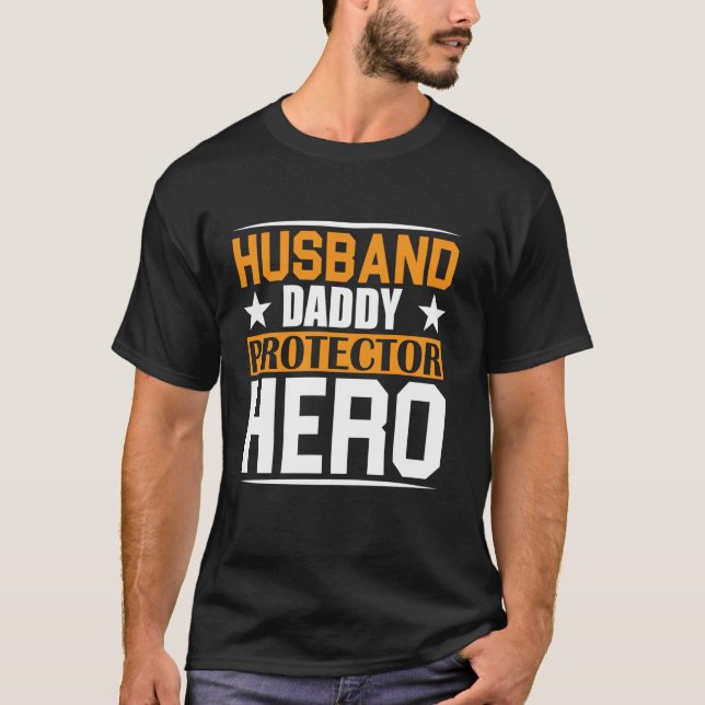 T-shirt Mari Papa Protecteur Héros (Devant)