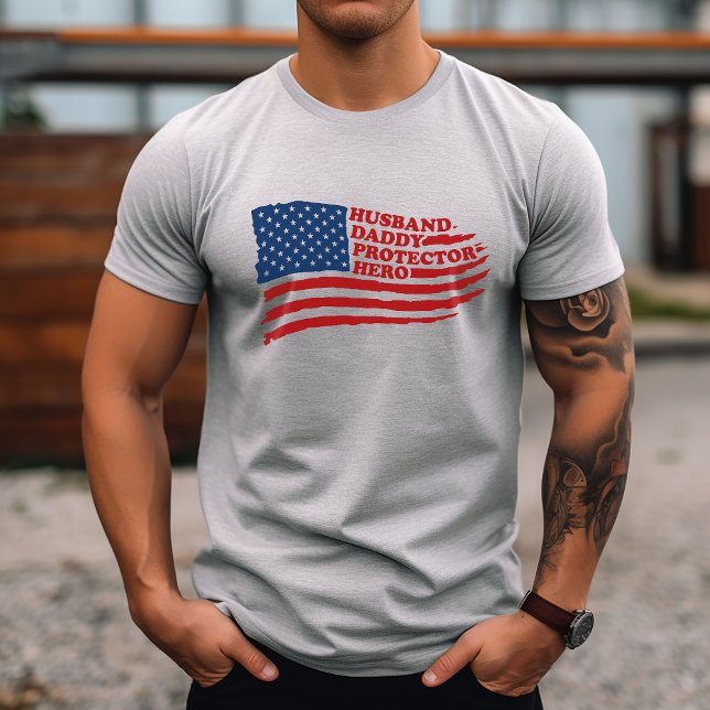 T-shirt Mari Papa Protecteur Héros (Husband Daddy Protector Hero Shirt)