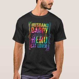 T-shirt Mari Papa Protecteur Héros Chat Tie Dye Doré Fa