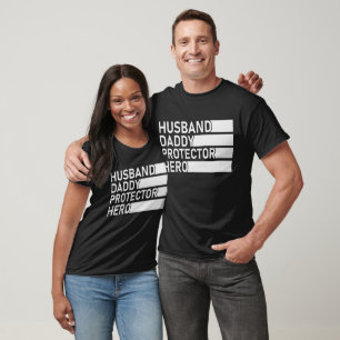 T-shirt Mari Papa Protecteur Héros, Fête des Pères