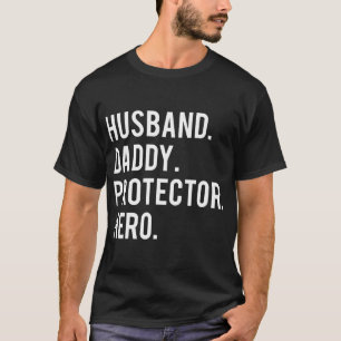 T-shirt Mari papa protecteur héros héros cool père père pè