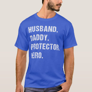 T-shirt Mari Papa Protecteur Héros pour Papa Femme Petit f