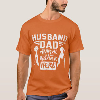 T-shirt Mari papa secouriste animalier héros garçon