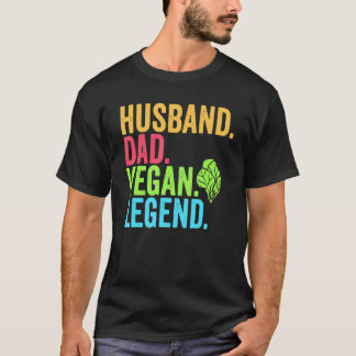 T-shirt Mari Papa Vegan Légende Père Végétalien Végétarien