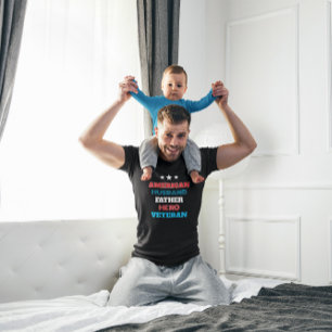 T-shirt Mari Patriote   Père Héros Vétéran Américain