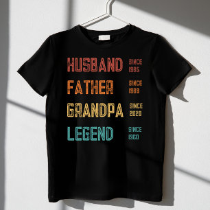 T-shirt Mari Père grand-père légende Grand-père sur mesure