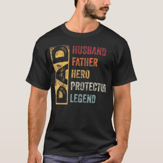 T-shirt Mari retro époux père héros protecteur légende Pap