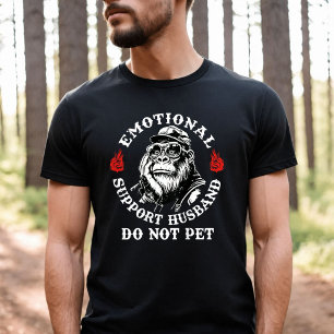 T-shirt Mari Soutien Émotionnel Ne Caressez Pas Singe Drôl