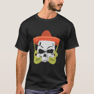 T-shirt Mariachi Sombrero Guitares À Crâne Mexicaine Le Jo