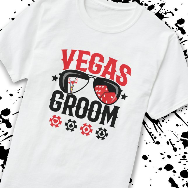 T-shirt Mariage à Vegas - Le marié - Équipe d'enterrement  (Créateur téléchargé)
