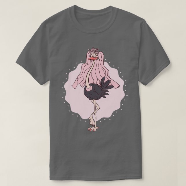 T-shirt Mariage Autruche Bouquet de mariée mariée (Design devant)
