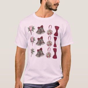 T-shirt Mariage Bells Rose de la nuptiale Bowtie Tee