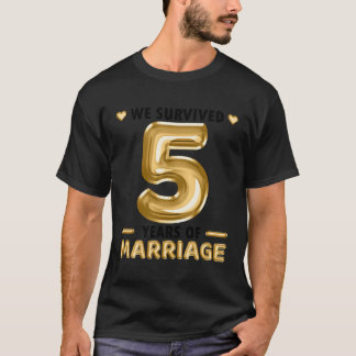 T-shirt Mariage De 5 Ans 5E Anniversaire Mariage Mat Drôle