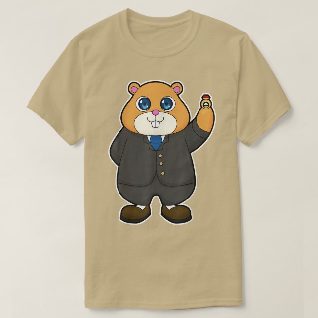 T-shirt Mariage de bague Mariage Hamster Groom (Design devant)