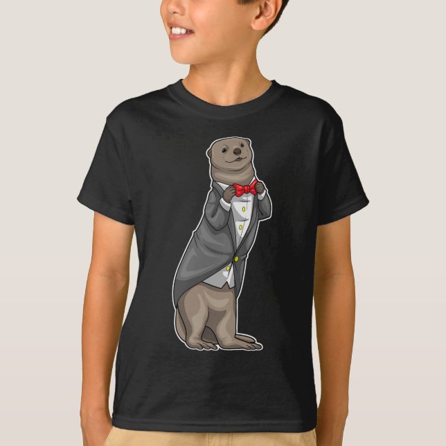 T-shirt Mariage de Cravate Otter Groom Bow (Devant)