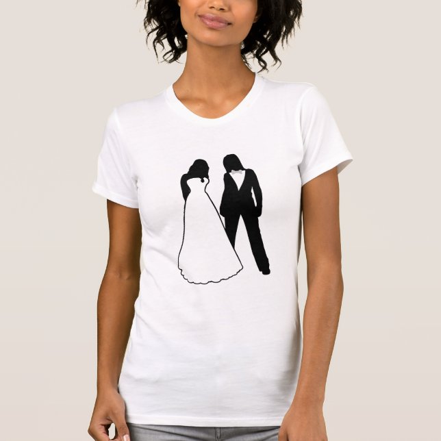 T-shirt Mariage de deux mariées (Devant)