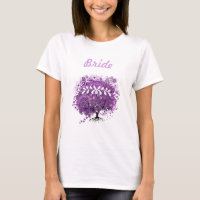 Mariage de feuille d'arbre de coeur violet radiant