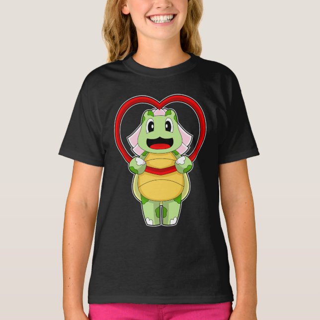 T-shirt Mariage de la mariée tortue coeur (Devant)