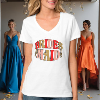 T-shirt Mariage de l'art du mot Maid de la mariée mûre