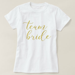 T-shirt Mariage de l'équipe Gold Parties scintillant