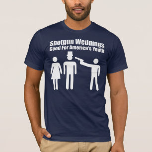 T-shirt Mariage de pistolet, blanc