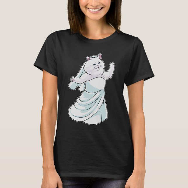 T-shirt Mariage de robe de mariée de chat perse (Devant)