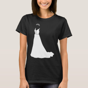 T-shirt Mariage de robe de mariée noir et blanc