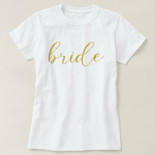 T-shirt Mariage de typographie de mariée Parties scintilla