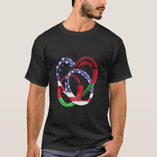 T-shirt Mariage du drapeau américain Anniversaire Fiançail