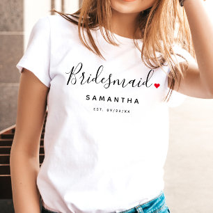 T-shirt Mariage élégant de Bridesmaid