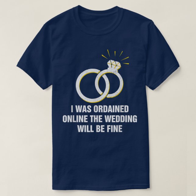 T-shirt Mariage en ligne ordonné sera bien officiant1991 (Design devant)