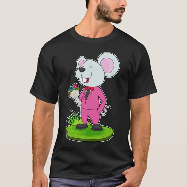 T-shirt Mariage Fleur de Souris (Devant)