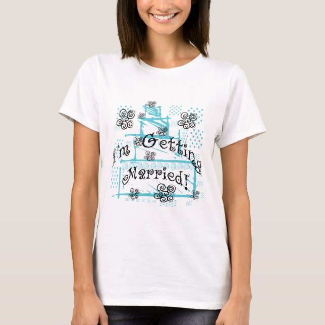 T-shirt Mariage Gâteau Je me marie (Devant)