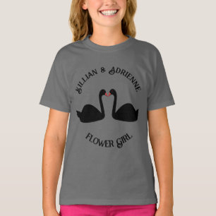 T-shirt Mariage gothique Baiser Black Swans Personnalisé