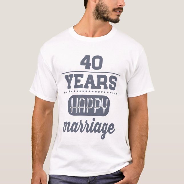 T-shirt Mariage heureux de 40 ans (Devant)