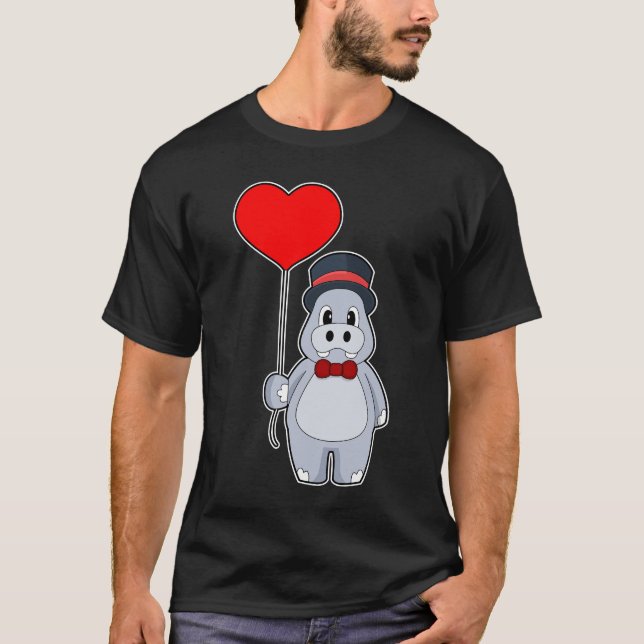 T-shirt Mariage Hippopotame Groom Balloon (Devant)