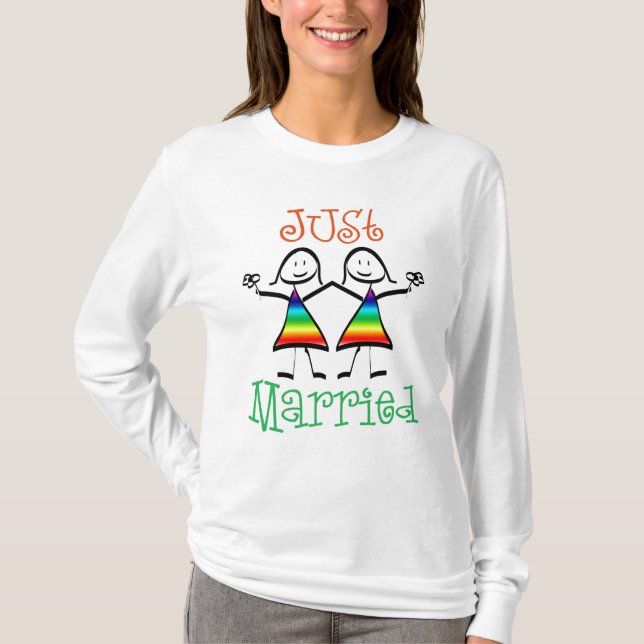 T-shirt Mariage lesbien juste marié (Devant)
