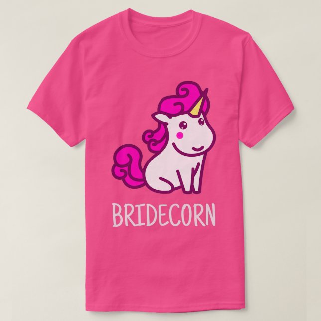 T-shirt Mariage mariage de la mariée à Unicorn (Design devant)