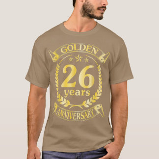 T-shirt Mariage Marié Golden 26 Anniversaire Pour Hu