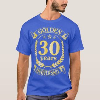 T-shirt Mariage Marié Golden 30 Anniversaire Pour Hu
