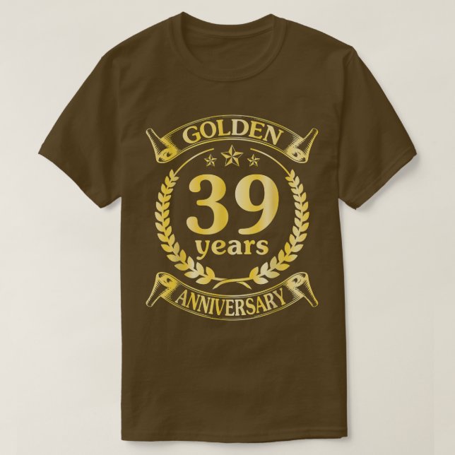 T-shirt Mariage Marié Golden 39 Anniversaire Pour Hu (Design devant)