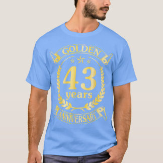 T-shirt Mariage Marié Golden 43 Anniversaire Pour Hu