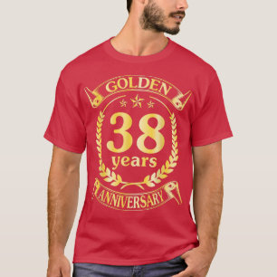 T-shirt Mariage Marié Or 38 Ans Anniversaire Pour Hu